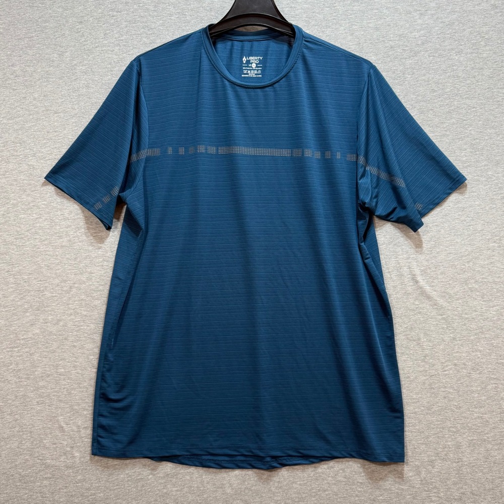 Liberty Pro Performance T-Shirt Mens XL Blue Short Sleeve Crew Neck Athletic